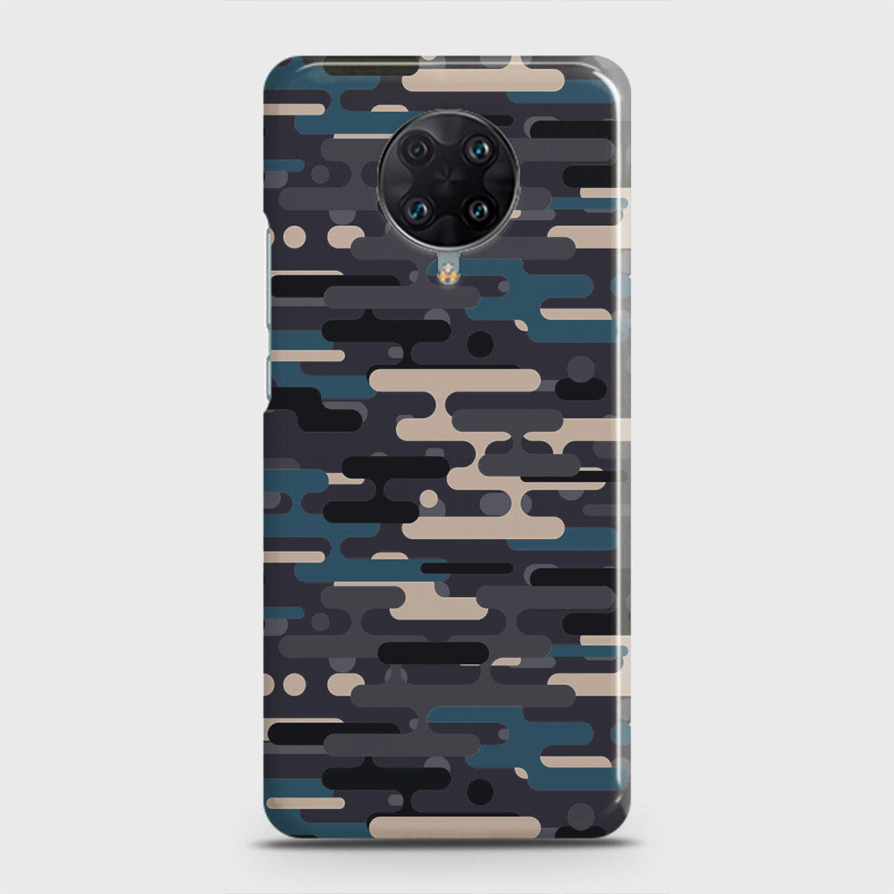 Xiaomi Poco F2 Pro Cover - Camo Series 2 - Blue & Grey Design - Matte Finish - Snap On Hard Case with LifeTime Colors Guarantee