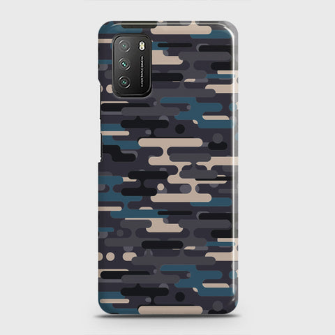 Xiaomi Poco M3 Cover - Camo Series 2 - Blue & Grey Design - Matte Finish - Snap On Hard Case with LifeTime Colors Guarantee