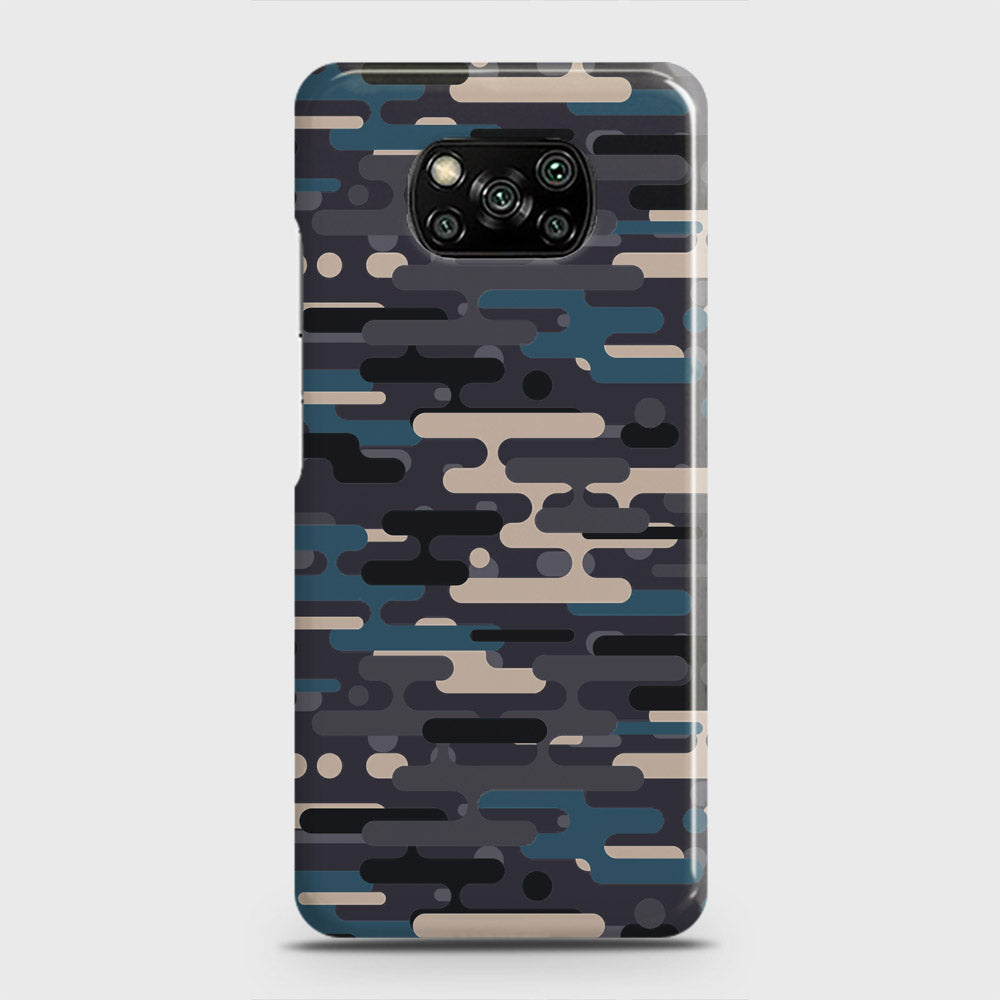 Xiaomi Poco X3 Cover - Camo Series 2 - Blue & Grey Design - Matte Finish - Snap On Hard Case with LifeTime Colors Guarantee