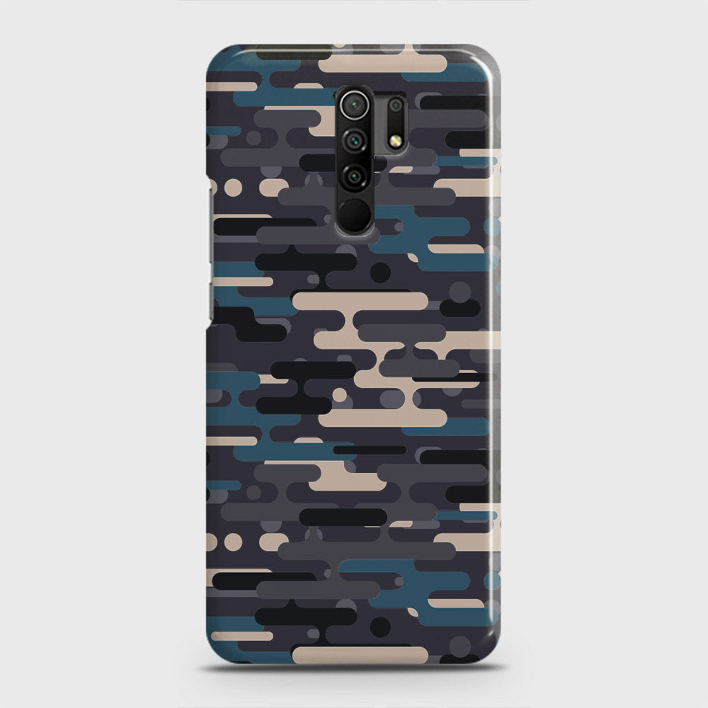 Xiaomi Poco M2 Cover - Camo Series 2 - Blue & Grey Design - Matte Finish - Snap On Hard Case with LifeTime Colors Guarantee