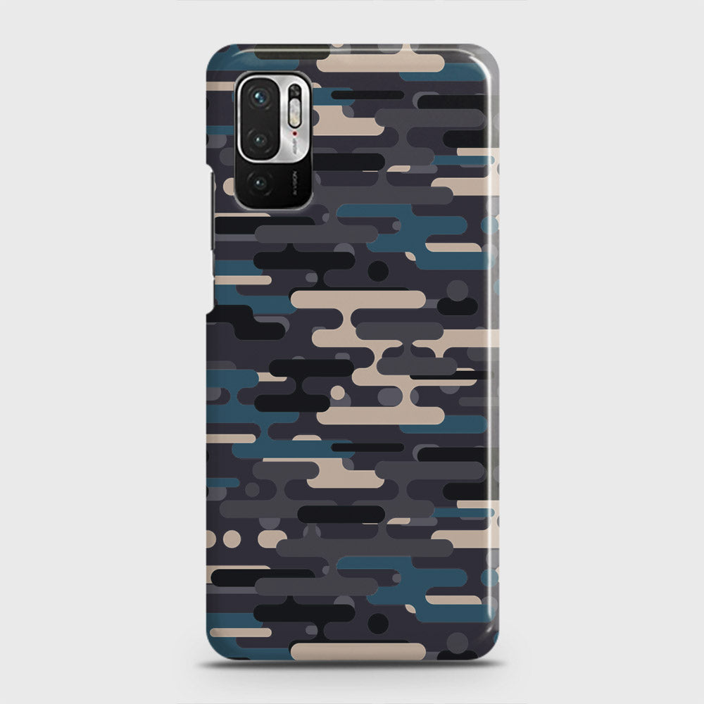 Xiaomi Redmi Note 10 5G Cover - Camo Series 2 - Blue & Grey Design - Matte Finish - Snap On Hard Case with LifeTime Colors Guarantee