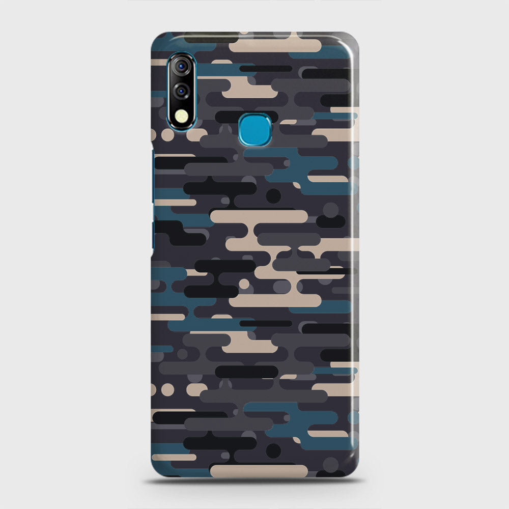 Infinix Hot 8 Lite Cover - Camo Series 2 - Blue & Grey Design - Matte Finish - Snap On Hard Case with LifeTime Colors Guarantee