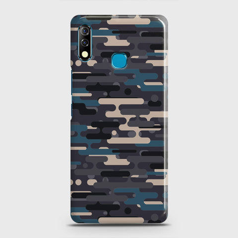 Infinix Hot 8 Lite Cover - Camo Series 2 - Blue & Grey Design - Matte Finish - Snap On Hard Case with LifeTime Colors Guarantee