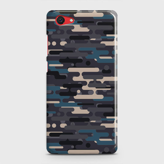 Vivo Y71 Cover - Camo Series 2 - Blue & Grey Design - Matte Finish - Snap On Hard Case with LifeTime Colors Guarantee