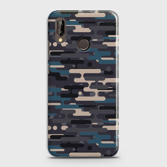 Huawei Nova 3 Cover - Camo Series 2 - Blue & Grey Design - Matte Finish - Snap On Hard Case with LifeTime Colors Guarantee