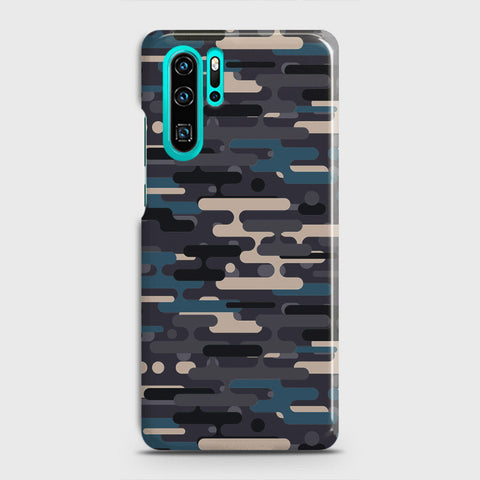 Huawei P30 Pro Cover - Camo Series 2 - Blue & Grey Design - Matte Finish - Snap On Hard Case with LifeTime Colors Guarantee