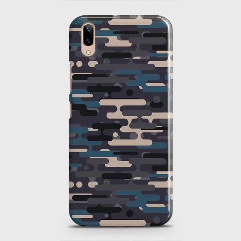 Vivo V11 Pro Cover - Camo Series 2 - Blue & Grey Design - Matte Finish - Snap On Hard Case with LifeTime Colors Guarantee