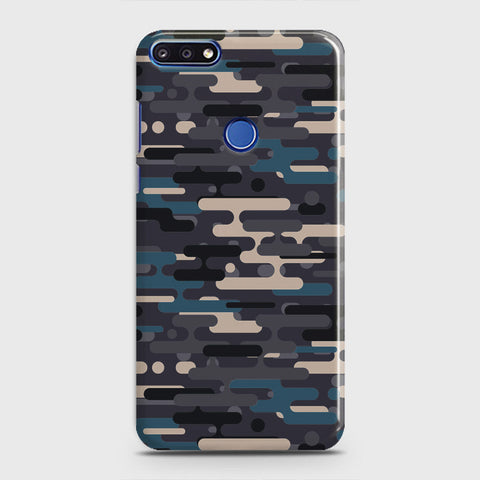 Huawei Honor 7C Cover - Camo Series 2 - Blue & Grey Design - Matte Finish - Snap On Hard Case with LifeTime Colors Guarantee