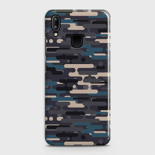 Vivo Y95 Cover - Camo Series 2 - Blue & Grey Design - Matte Finish - Snap On Hard Case with LifeTime Colors Guarantee