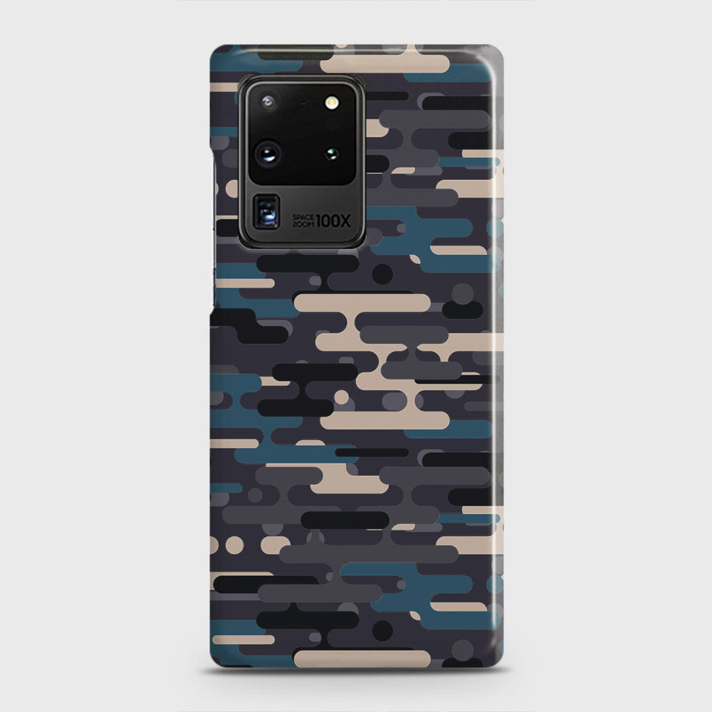 Samsung Galaxy S20 Ultra Cover - Camo Series 2 - Blue & Grey Design - Matte Finish - Snap On Hard Case with LifeTime Colors Guarantee