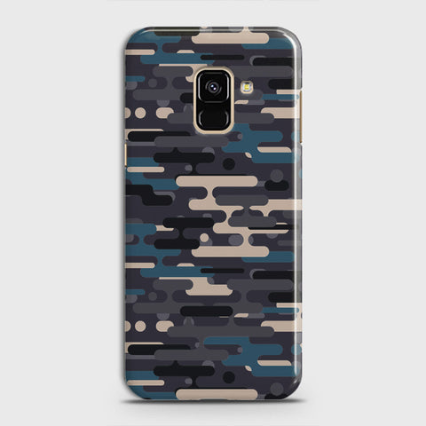 Samsung Galaxy A6 2018 Cover - Camo Series 2 - Blue & Grey Design - Matte Finish - Snap On Hard Case with LifeTime Colors Guarantee