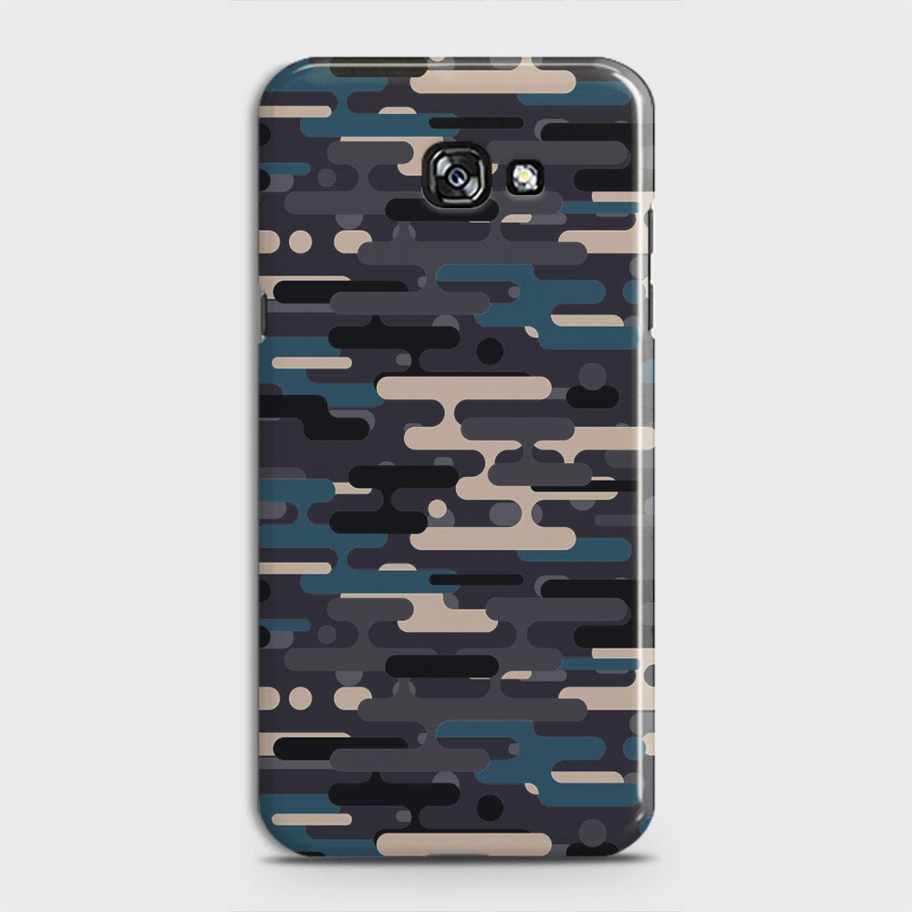 Samsung Galaxy A7 2017 / A720 Cover - Camo Series 2 - Blue & Grey Design - Matte Finish - Snap On Hard Case with LifeTime Colors Guarantee