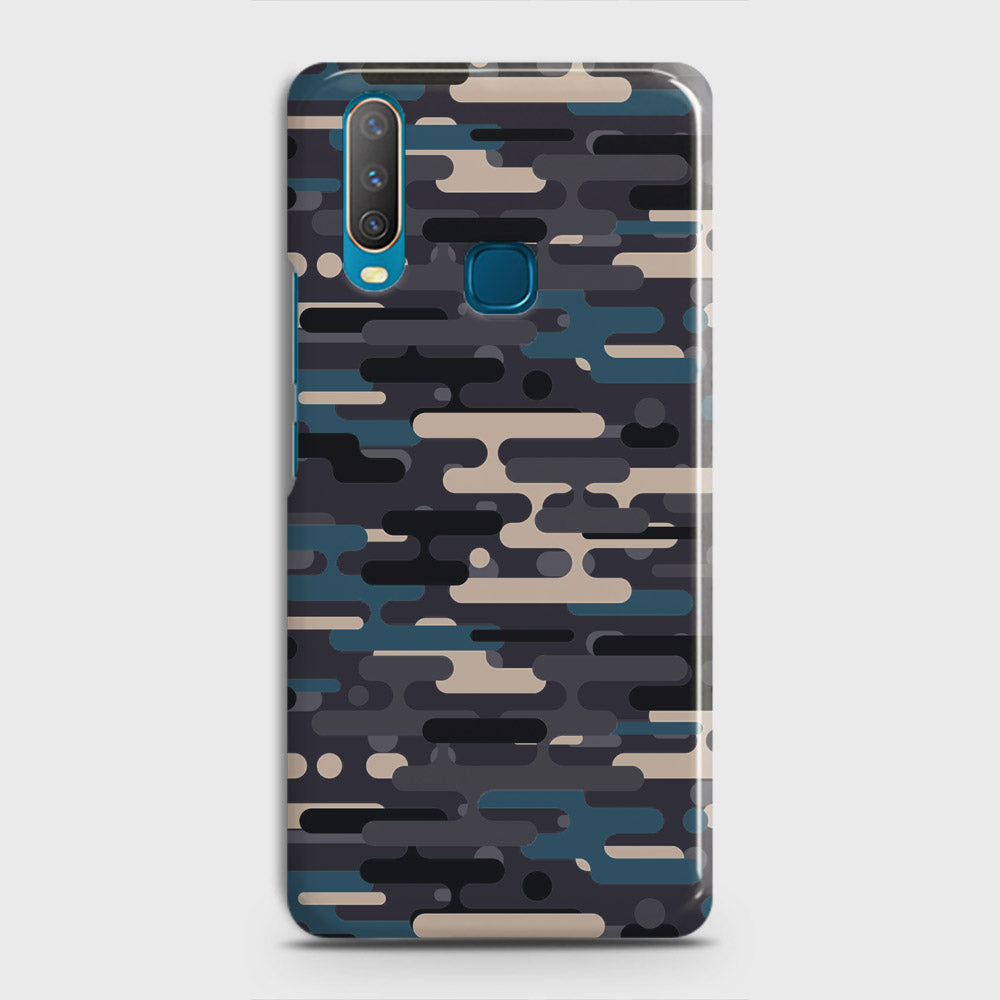 Vivo Y17 Cover - Camo Series 2 - Blue & Grey Design - Matte Finish - Snap On Hard Case with LifeTime Colors Guarantee