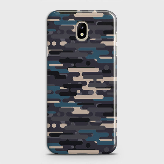 Samsung Galaxy J5 Pro 2017 / J5 2017 / J530 Cover - Camo Series 2 - Blue & Grey Design - Matte Finish - Snap On Hard Case with LifeTime Colors Guarantee