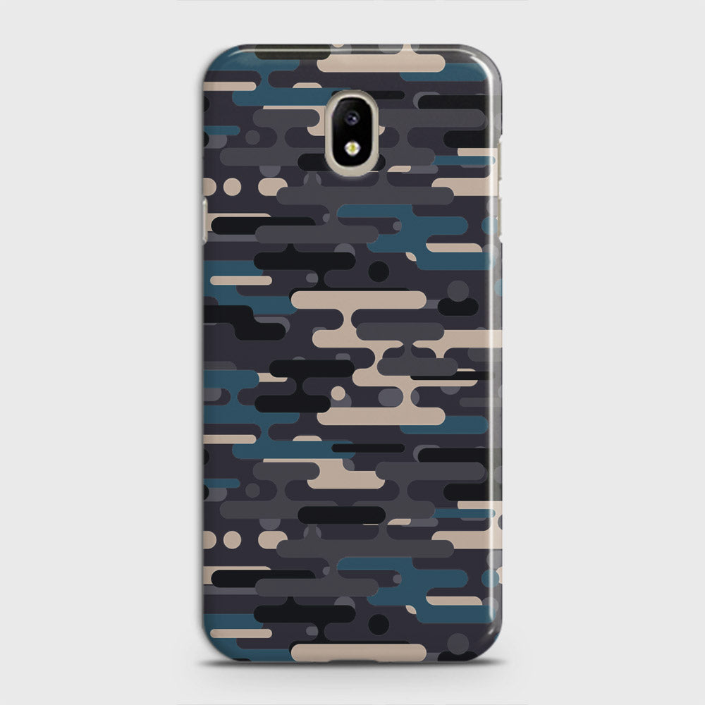 Samsung Galaxy J7 Pro / J7 2017 / J730 Cover - Camo Series 2 - Blue & Grey Design - Matte Finish - Snap On Hard Case with LifeTime Colors Guarantee