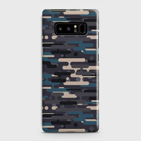 Samsung Galaxy Note 8 Cover - Camo Series 2 - Blue & Grey Design - Matte Finish - Snap On Hard Case with LifeTime Colors Guarantee