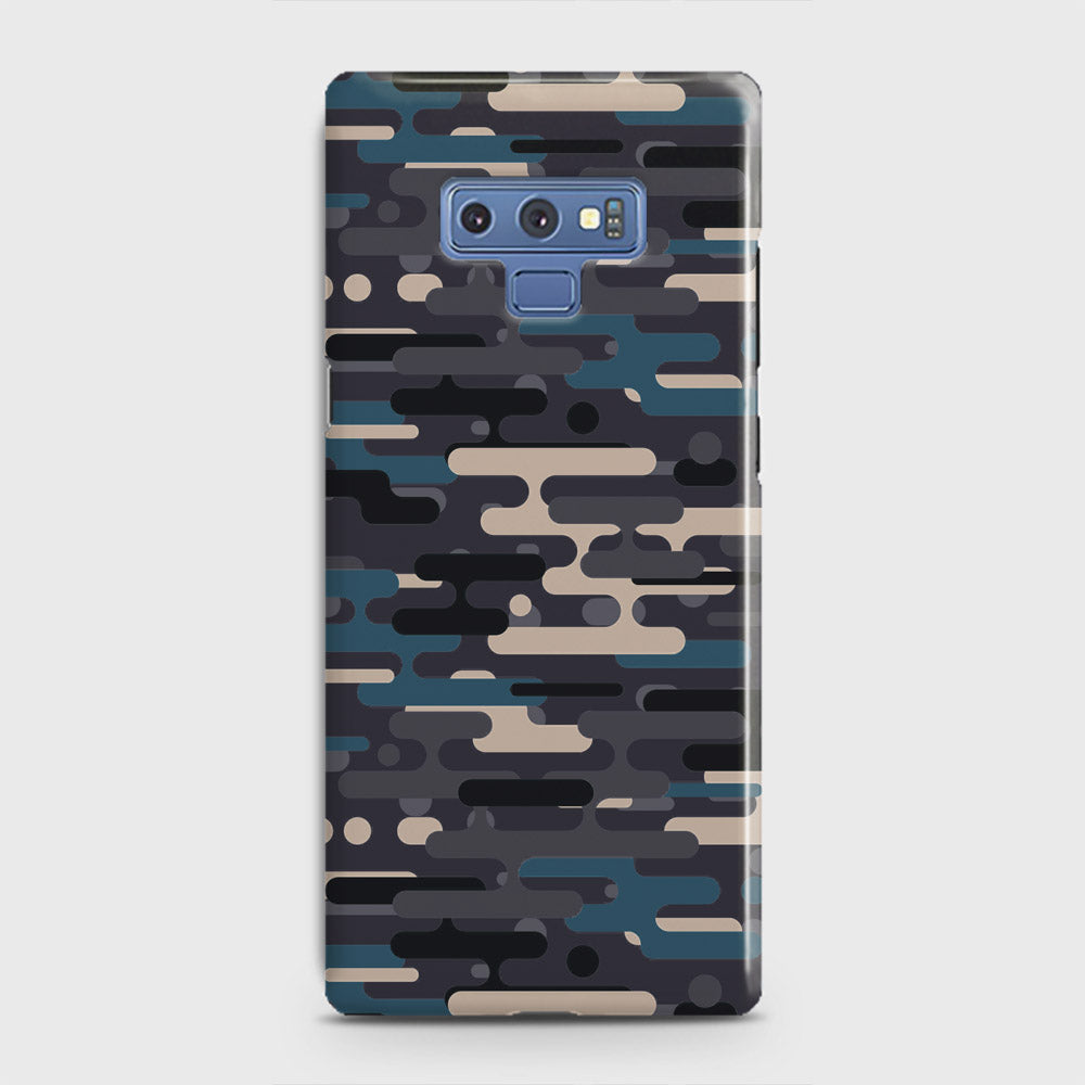 Samsung Galaxy Note 9 Cover - Camo Series 2 - Blue & Grey Design - Matte Finish - Snap On Hard Case with LifeTime Colors Guarantee