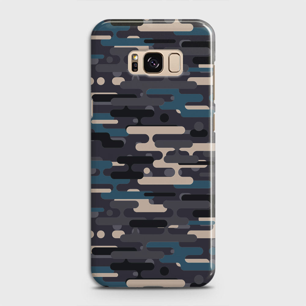 Samsung Galaxy S8 Cover - Camo Series 2 - Blue & Grey Design - Matte Finish - Snap On Hard Case with LifeTime Colors Guarantee