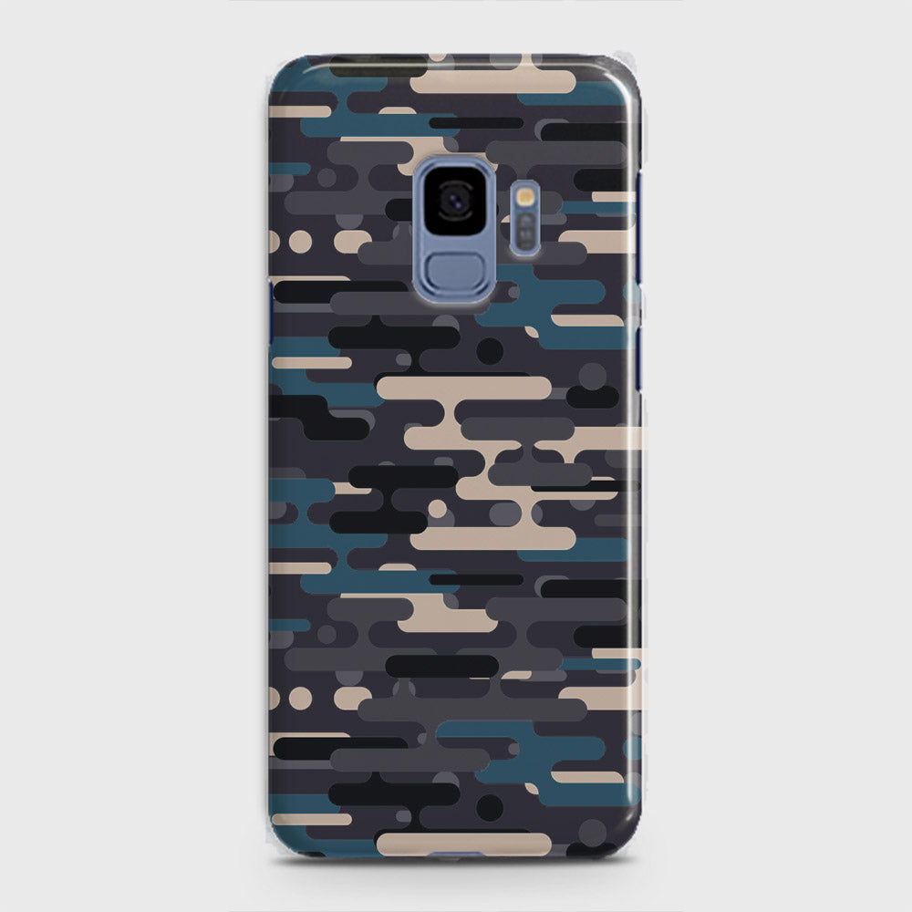 Samsung Galaxy S9 Cover - Camo Series 2 - Blue & Grey Design - Matte Finish - Snap On Hard Case with LifeTime Colors Guarantee