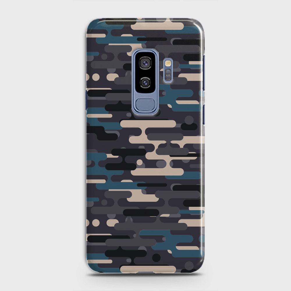 Samsung Galaxy S9 Plus Cover - Camo Series 2 - Blue & Grey Design - Matte Finish - Snap On Hard Case with LifeTime Colors Guarantee