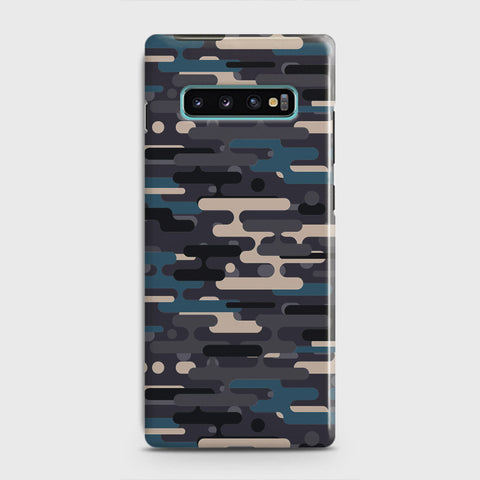 Samsung Galaxy S10 Plus Cover - Camo Series 2 - Blue & Grey Design - Matte Finish - Snap On Hard Case with LifeTime Colors Guarantee