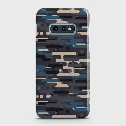 Samsung Galaxy S10e Cover - Camo Series 2 - Blue & Grey Design - Matte Finish - Snap On Hard Case with LifeTime Colors Guarantee