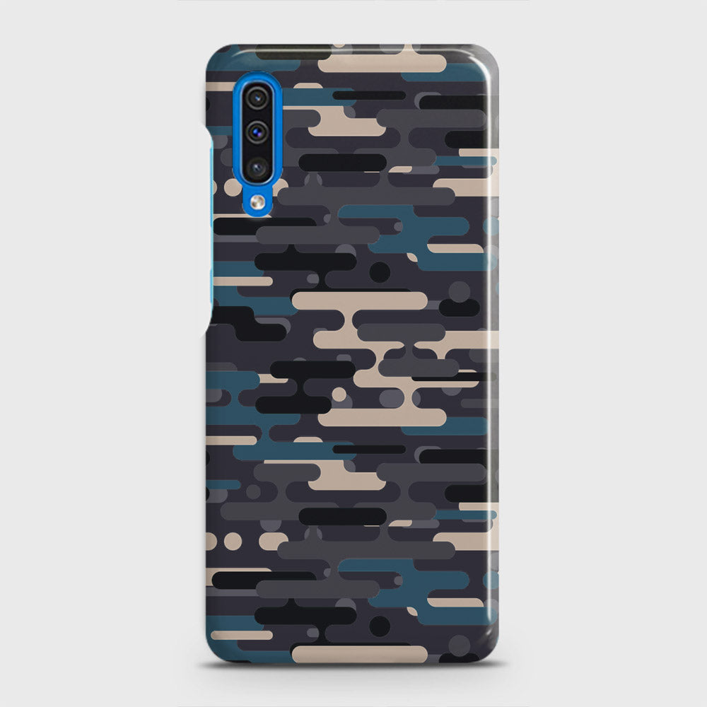 Samsung Galaxy A50 Cover - Camo Series 2 - Blue & Grey Design - Matte Finish - Snap On Hard Case with LifeTime Colors Guarantee