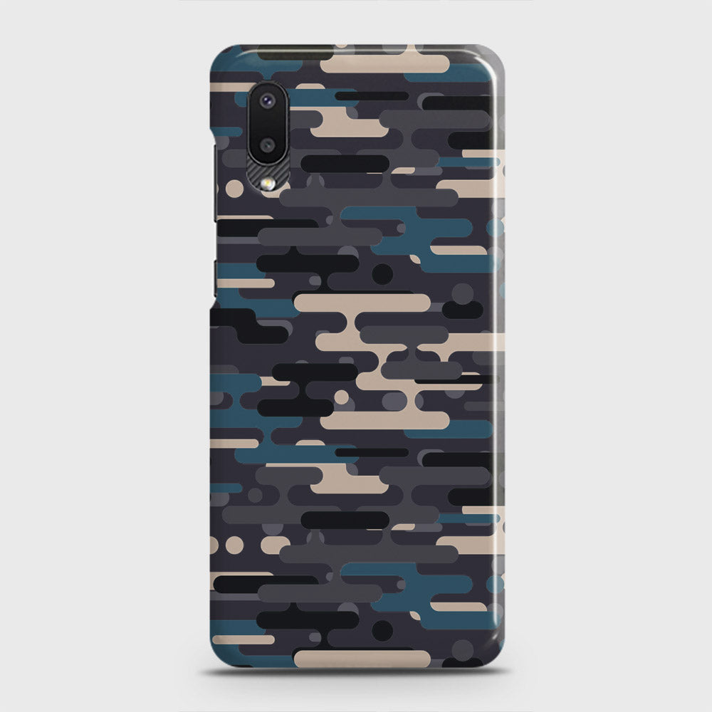 Samsung Galaxy A02 Cover - Camo Series 2 - Blue & Grey Design - Matte Finish - Snap On Hard Case with LifeTime Colors Guarantee