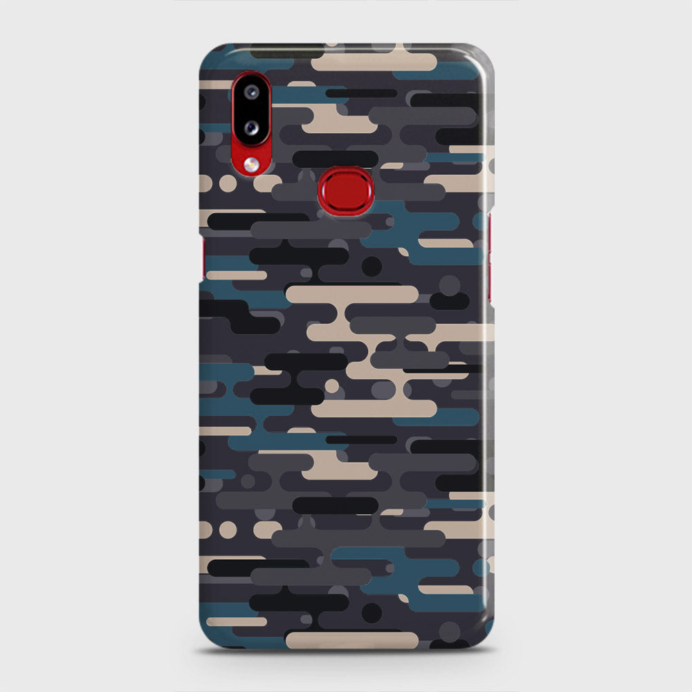 Samsung Galaxy A10s Cover - Camo Series 2 - Blue & Grey Design - Matte Finish - Snap On Hard Case with LifeTime Colors Guarantee