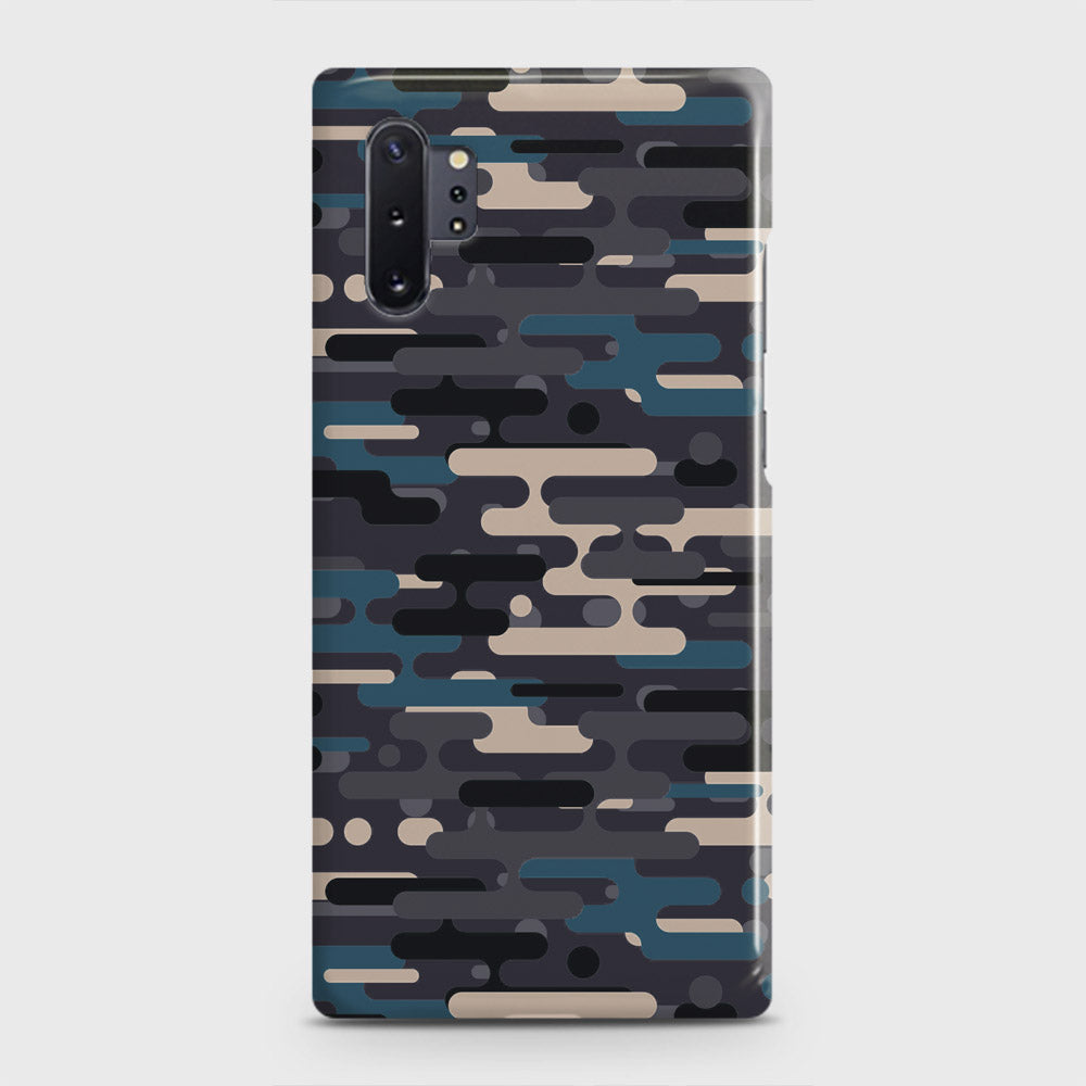 Samsung Galaxy Note 10 Plus Cover - Camo Series 2 - Blue & Grey Design - Matte Finish - Snap On Hard Case with LifeTime Colors Guarantee