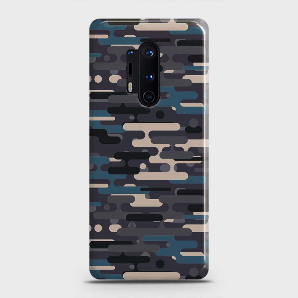 OnePlus 8 Pro Cover - Camo Series 2 - Blue & Grey Design - Matte Finish - Snap On Hard Case with LifeTime Colors Guarantee