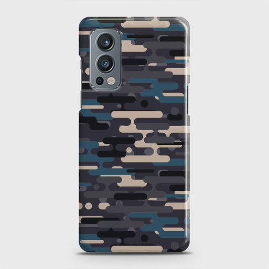 OnePlus Nord 2 Cover - Camo Series 2 - Blue & Grey Design - Matte Finish - Snap On Hard Case with LifeTime Colors Guarantee