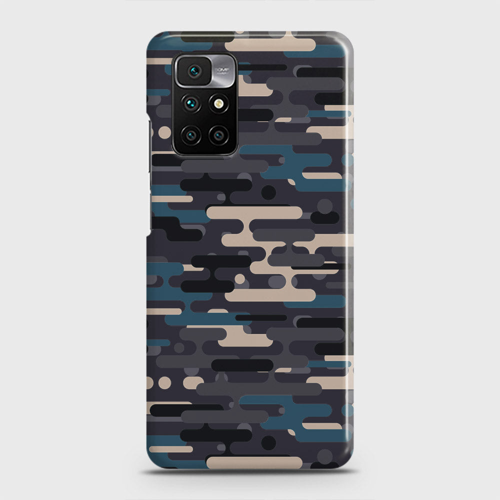 Xiaomi Redmi 10 Cover - Camo Series 2 - Blue & Grey Design - Matte Finish - Snap On Hard Case with LifeTime Colors Guarantee