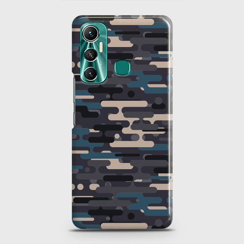 Infinix Hot 11 Cover - Camo Series 2 - Blue & Grey Design - Matte Finish - Snap On Hard Case with LifeTime Colors Guarantee