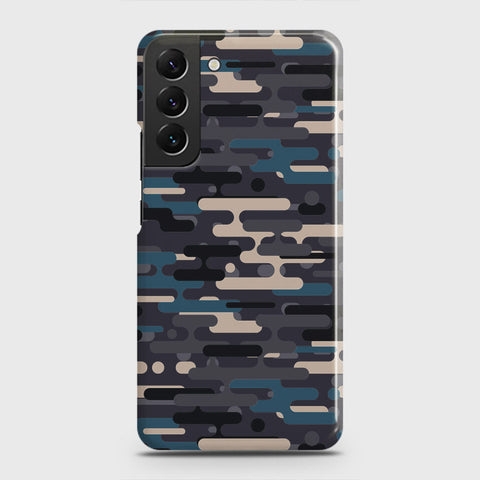 Samsung Galaxy S22 5G Cover - Camo Series 2 - Blue & Grey Design - Matte Finish - Snap On Hard Case with LifeTime Colors Guarantee