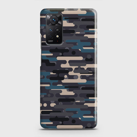 Xiaomi Redmi Note 11 Cover - Camo Series 2 - Blue & Grey Design - Matte Finish - Snap On Hard Case with LifeTime Colors Guarantee