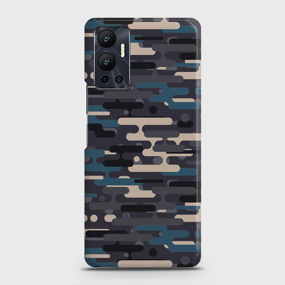 Infinix Hot 12 Cover - Camo Series 2 - Blue & Grey Design - Matte Finish - Snap On Hard Case with LifeTime Colors Guarantee