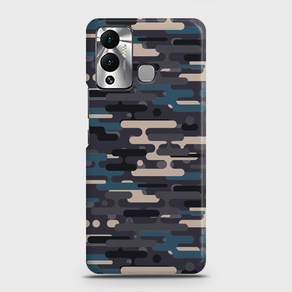 Infinix Hot 12 Play Cover - Camo Series 2 - Blue & Grey Design - Matte Finish - Snap On Hard Case with LifeTime Colors Guarantee