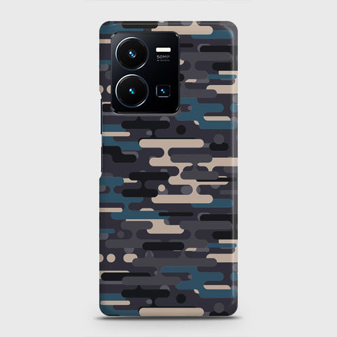 Vivo Y35 Cover - Camo Series 2 - Blue & Grey Design - Matte Finish - Snap On Hard Case with LifeTime Colors Guarantee