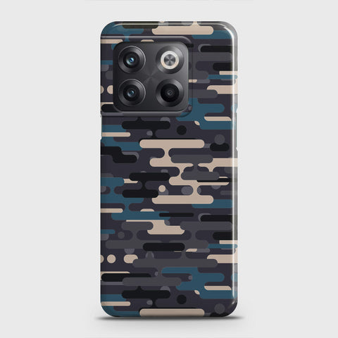 OnePlus 10T Cover - Camo Series 2 - Blue & Grey Design - Matte Finish - Snap On Hard Case with LifeTime Colors Guarantee