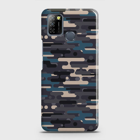 Infinix Smart 5 Cover - Camo Series 2 - Blue & Grey Design - Matte Finish - Snap On Hard Case with LifeTime Colors Guarantee