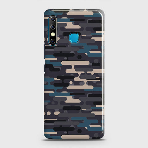 Tecno Spark 4 Cover - Camo Series 2 - Blue & Grey Design - Matte Finish - Snap On Hard Case with LifeTime Colors Guarantee