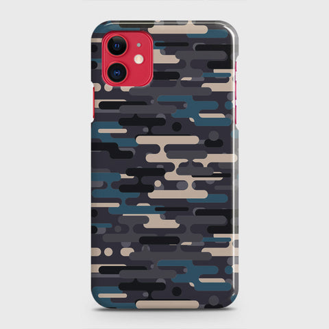 iPhone 11 Cover - Camo Series 2 - Blue & Grey Design - Matte Finish - Snap On Hard Case with LifeTime Colors Guarantee