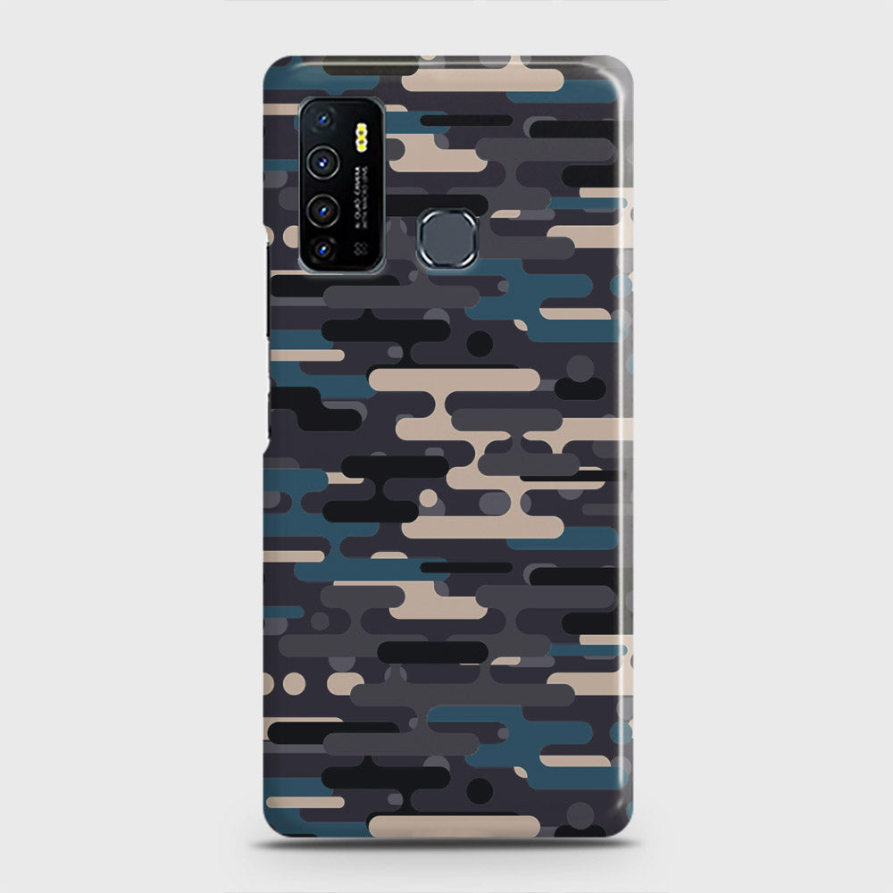 Infinix Hot 9 Cover - Camo Series 2 - Blue & Grey Design - Matte Finish - Snap On Hard Case with LifeTime Colors Guarantee