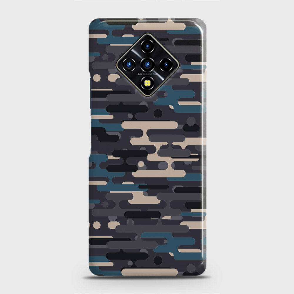 Infinix Zero 8 Cover - Camo Series 2 - Blue & Grey Design - Matte Finish - Snap On Hard Case with LifeTime Colors Guarantee