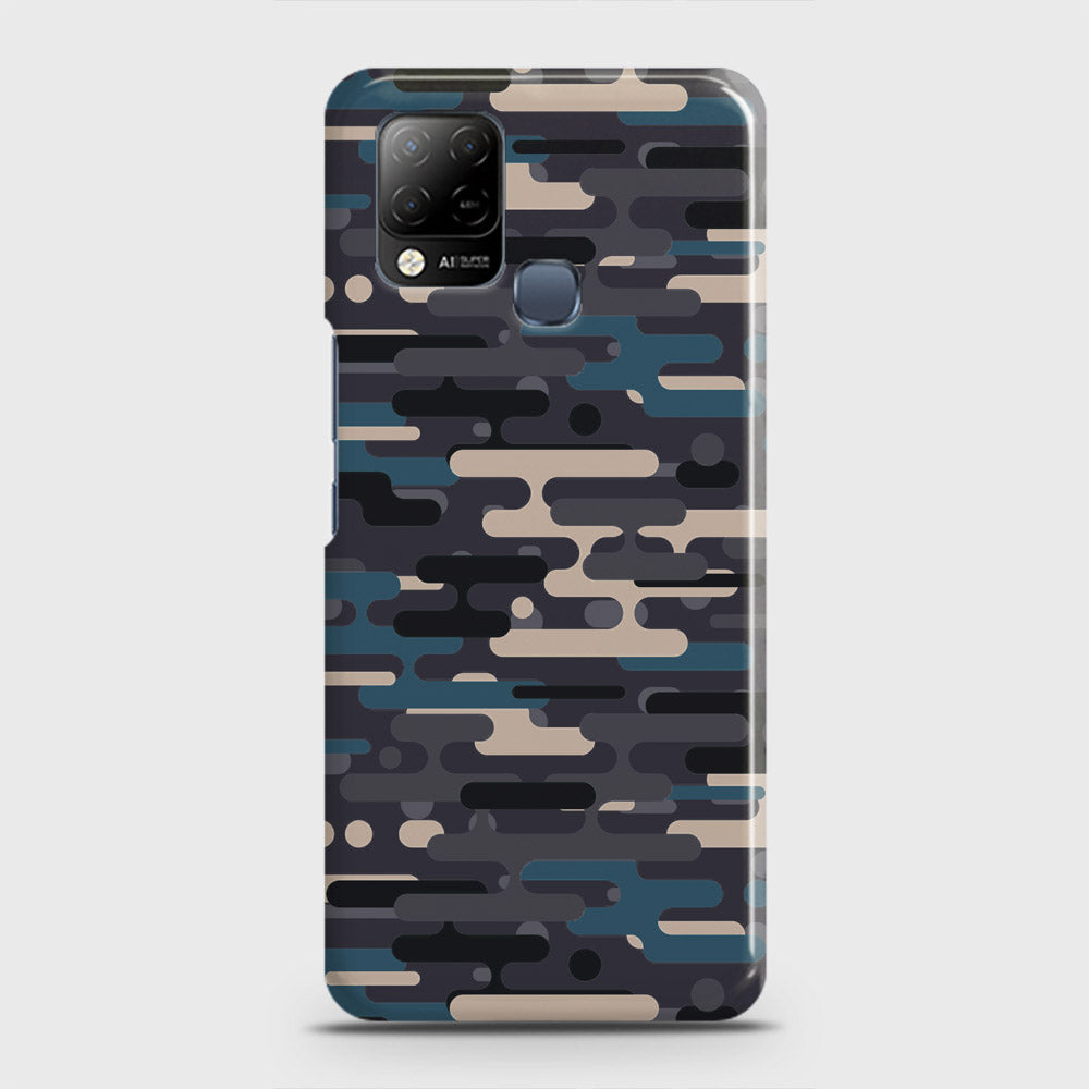 Infinix Hot 10s Cover - Camo Series 2 - Blue & Grey Design - Matte Finish - Snap On Hard Case with LifeTime Colors Guarantee