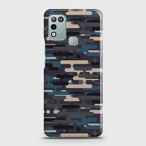 Infinix Hot 10 Play Cover - Camo Series 2 - Blue & Grey Design - Matte Finish - Snap On Hard Case with LifeTime Colors Guarantee