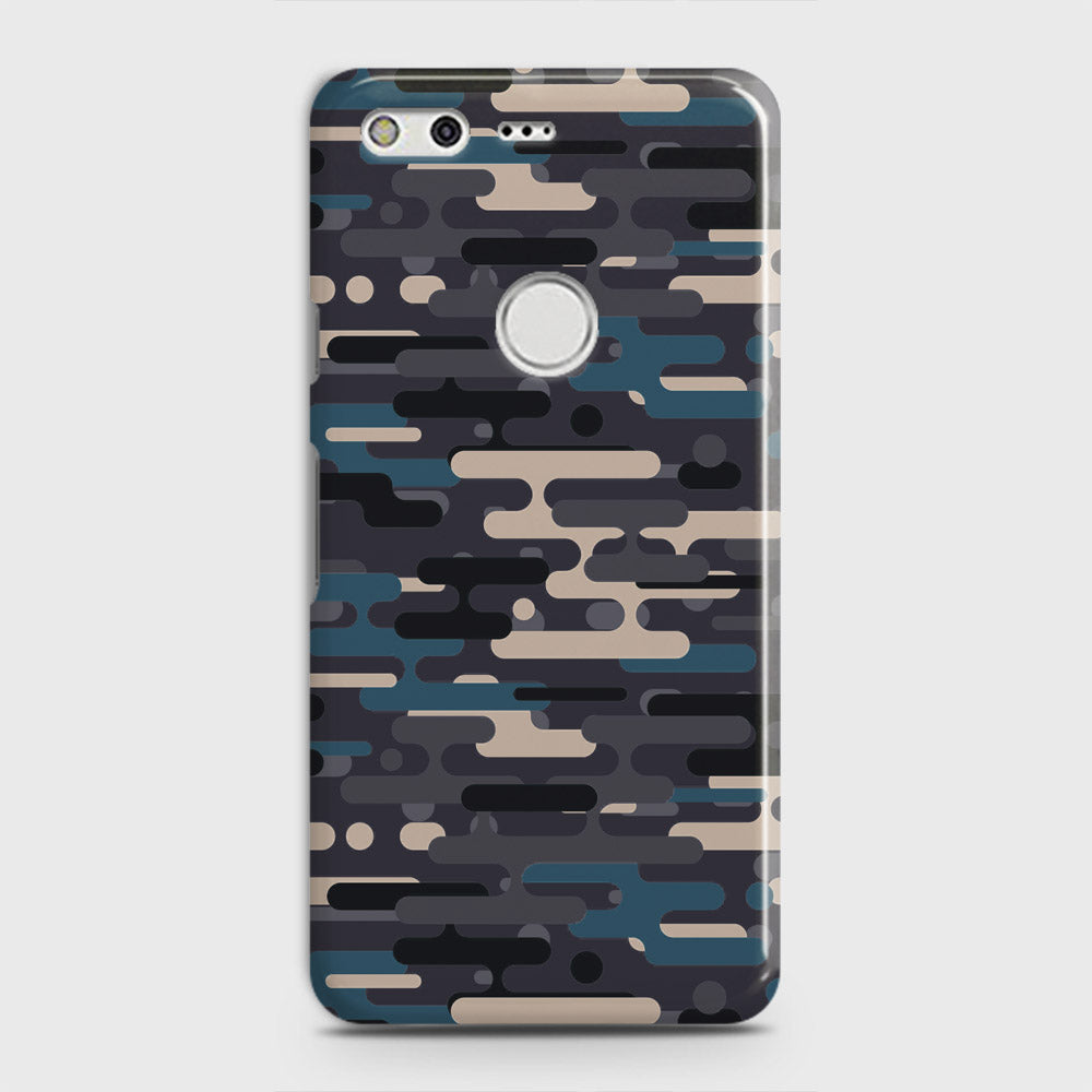 Google Pixel Cover - Camo Series 2 - Blue & Grey Design - Matte Finish - Snap On Hard Case with LifeTime Colors Guarantee