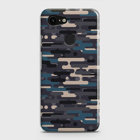 Google Pixel 3 XL Cover - Camo Series 2 - Blue & Grey Design - Matte Finish - Snap On Hard Case with LifeTime Colors Guarantee