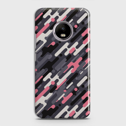 Motorola E4 Plus Cover - Camo Series 3 - Pink & Grey Design - Matte Finish - Snap On Hard Case with LifeTime Colors Guarantee